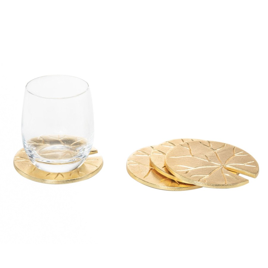 Glaswaren Und Barzubehor Godinger | Lily Pad Gold Untersetzer-Set