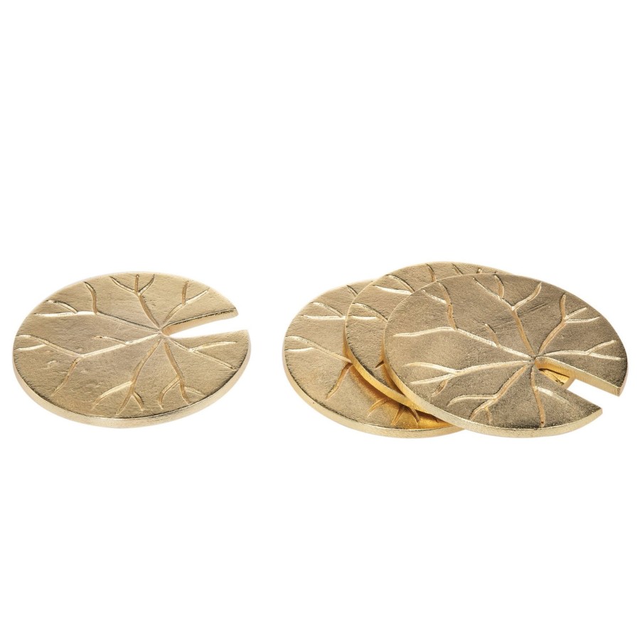 Glaswaren Und Barzubehor Godinger | Lily Pad Gold Untersetzer-Set