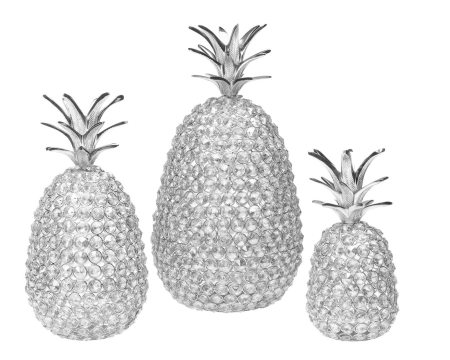 Dekor Godinger | Ananas-Silber-Glam-Groses Deko-Objekt