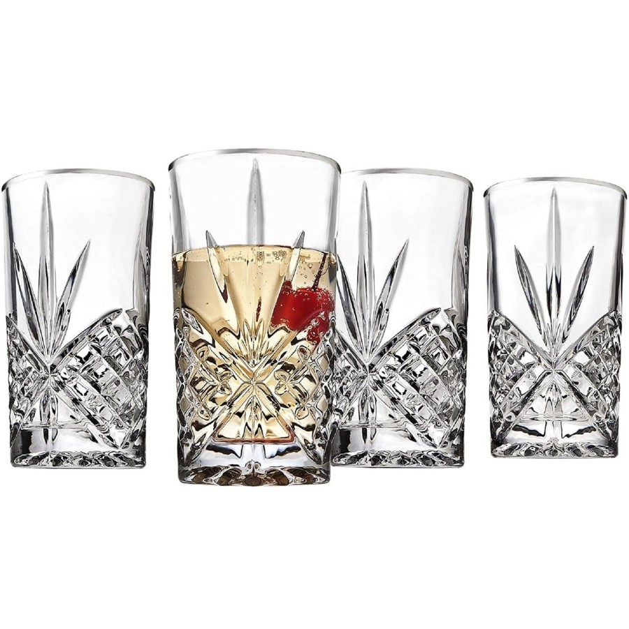 Glaswaren Und Barzubehor Godinger | Dublin Crystal Platinum Rim Highball, 4Er-Set