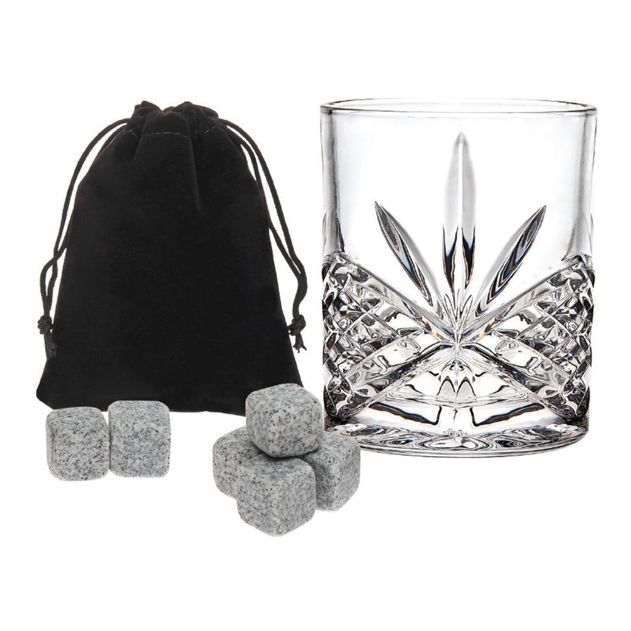 Glaswaren Und Barzubehor Godinger | Dublin Crystal Double Old Fashion & Whiskey Stone Set