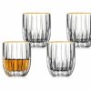 Glaswaren Und Barzubehor Godinger | Faltengoldrand, Doppeltes Old-Fashion-Glas, 4Er-Set