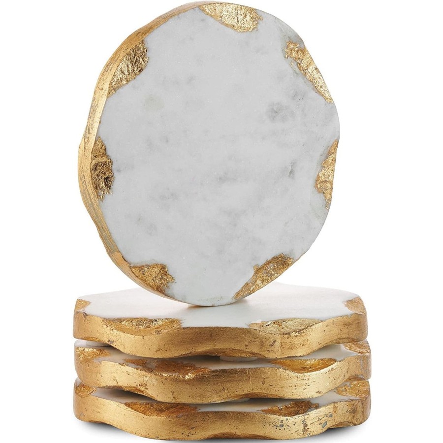 Glaswaren Und Barzubehor Godinger | Lavi Marble Gold Organic Edge Untersetzer-Set