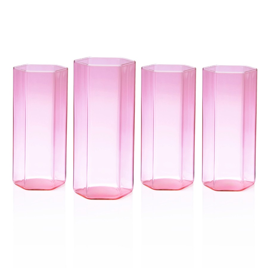 Glaswaren Und Barzubehor Godinger | Helix Pink Highball, 4Er-Set