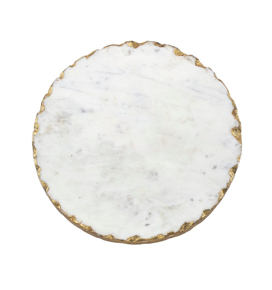 Kuche Godinger | Lavi Marble Gold Organic Edge Lazy Susan