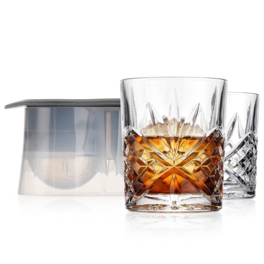 Glaswaren Und Barzubehor Godinger | Dublin Crystal 3-Teiliges Double Old Fashion Chiller-Set