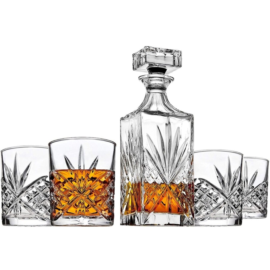 Glaswaren Und Barzubehor Godinger | Dublin Crystal 5-Teiliges Dekanter-Whisky-Set