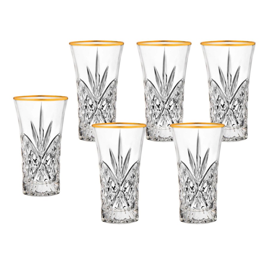 Glaswaren Und Barzubehor Godinger | Dublin Crystal Gold Rim Shooters, 6Er-Set