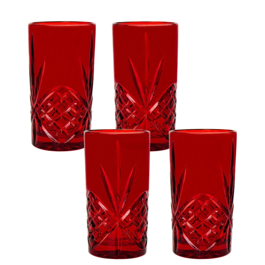 Glaswaren Und Barzubehor Godinger | Dublin Crystal Red Highball, 4Er-Set