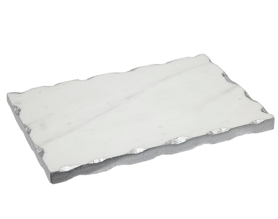 Kuche Godinger | Lavi Marble Silver Organic Edge Kleines Rechteckiges Brett