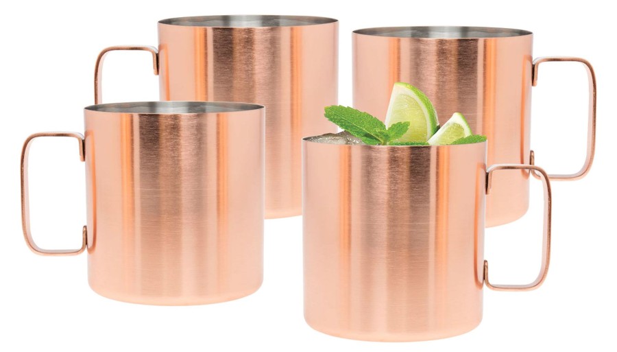 Glaswaren Und Barzubehor Godinger | Gebursteter Moscow Mule Becher, 4Er-Set