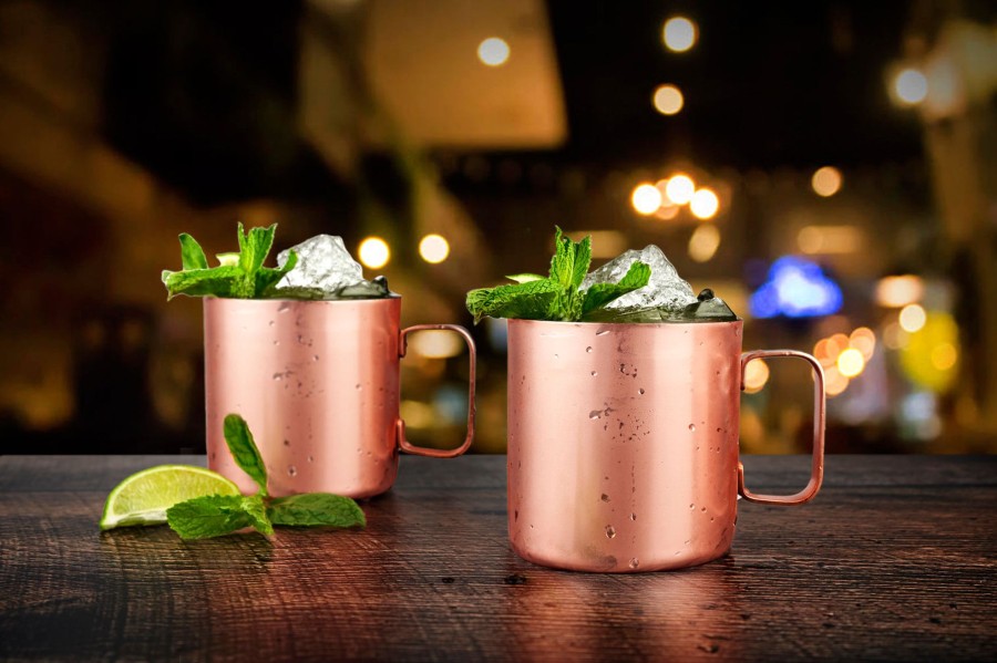 Glaswaren Und Barzubehor Godinger | Gebursteter Moscow Mule Becher, 4Er-Set