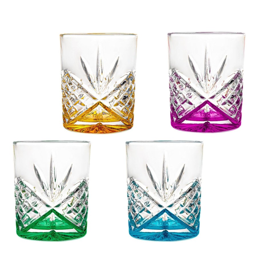 Glaswaren Und Barzubehor Godinger | Dublin Crystal Rainbow Double Old Fashion, 4Er-Set