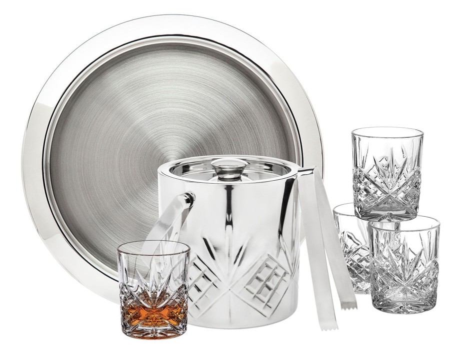 Glaswaren Und Barzubehor Godinger | Dublin Crystal Edelstahl 8-Teiliges Bar-Set