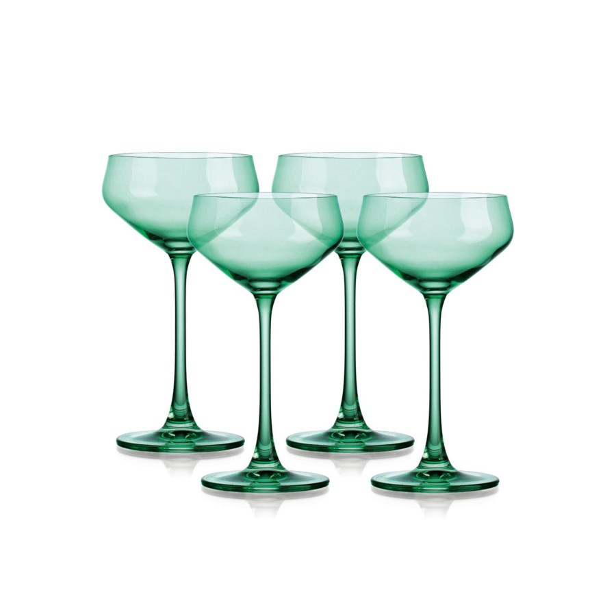 Glaswaren Und Barzubehor Godinger | Transparentes Hellgrunes Champagner-Coupe, 4Er-Set