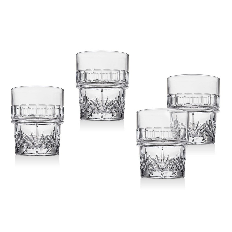 Glaswaren Und Barzubehor Godinger | Stapelbares Doppel-Old-Fashion-Glas Dublin Crystal, 4Er-Set