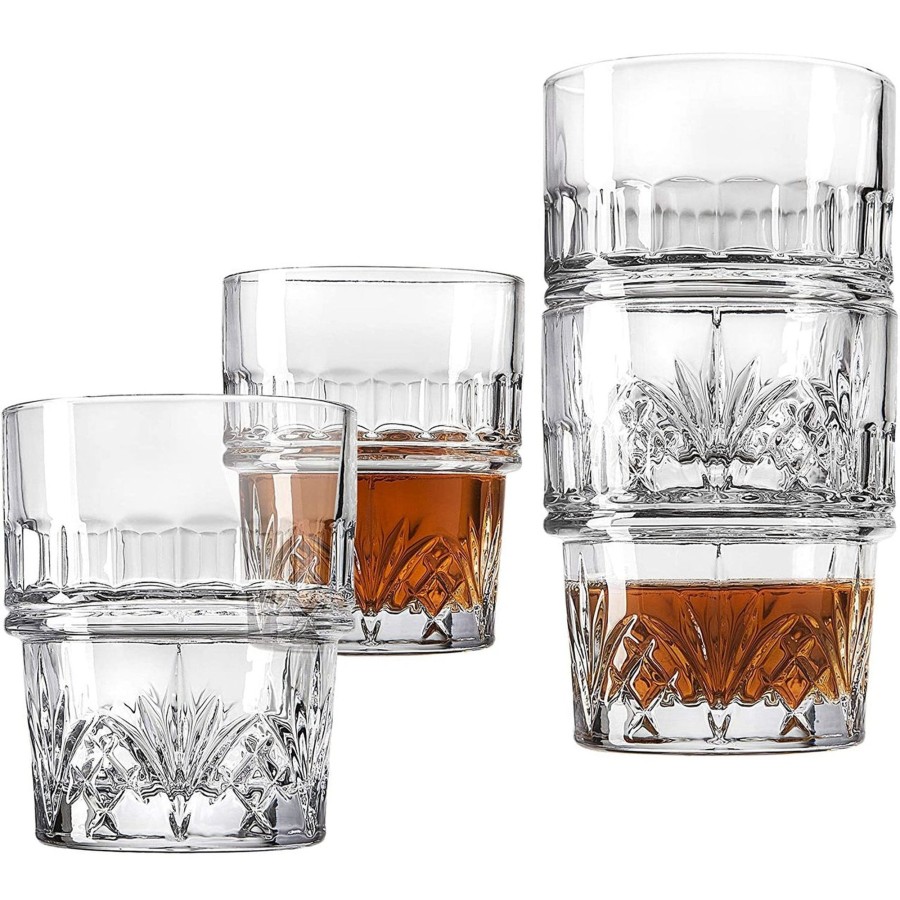 Glaswaren Und Barzubehor Godinger | Stapelbares Doppel-Old-Fashion-Glas Dublin Crystal, 4Er-Set