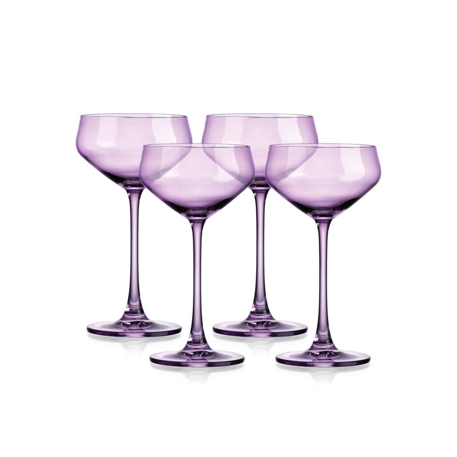 Glaswaren Und Barzubehor Godinger | Transparentes Champagner-Coupe In Flieder, 4Er-Set