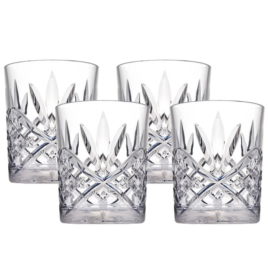 Glaswaren Und Barzubehor Godinger | Dublin Klares Doppel-Old-Fashion-Glas Aus Acryl, 4Er-Set